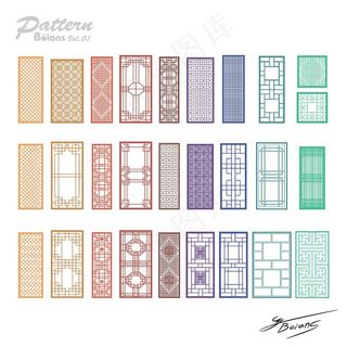 典雅中国风系列雕花图案