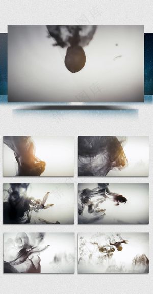 水墨画风景青花瓷中国风背景视频