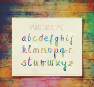 水彩字母素材
