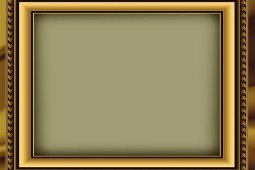 华丽金色花纹相框图片