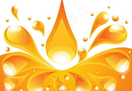 动感橙色液体背景图片