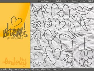 手绘童趣涂鸦照片装饰元素PS笔刷