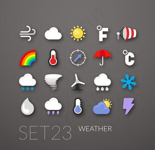 创意天气扁平化图标图片