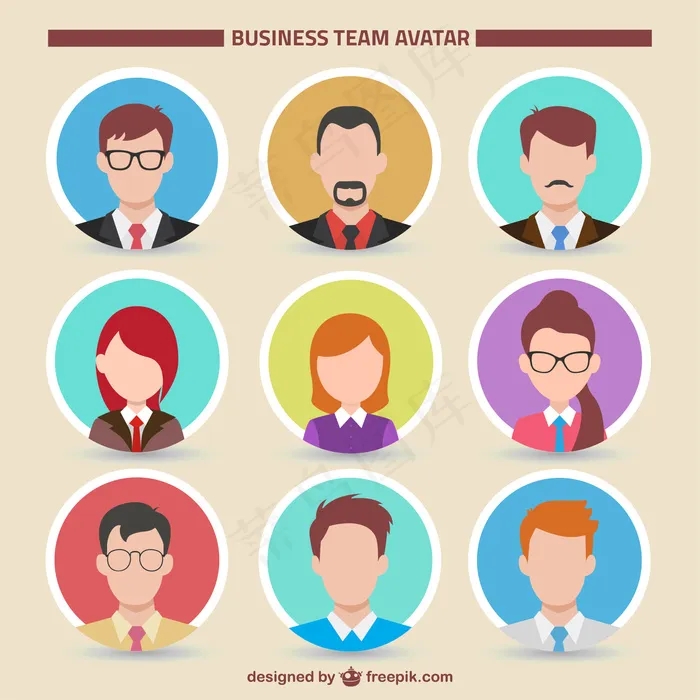 卡通商业精英矢量图片