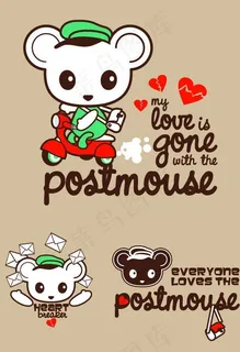 爱心邮递小熊图片