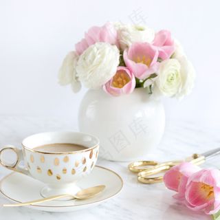 简约小清新文艺风插花静物摆拍背景