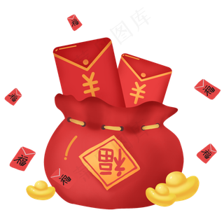 红色新年红包下载,免抠元素