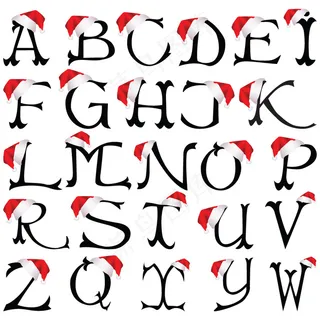 创意的圣诞字母矢量元素集02