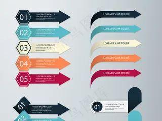 ppt数字目录序列设计模版矢量元素
