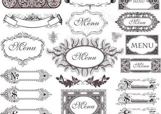 线描花边欧式边框矢量图 AI