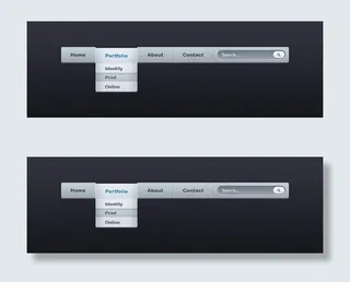 下拉菜单导航条psd素材