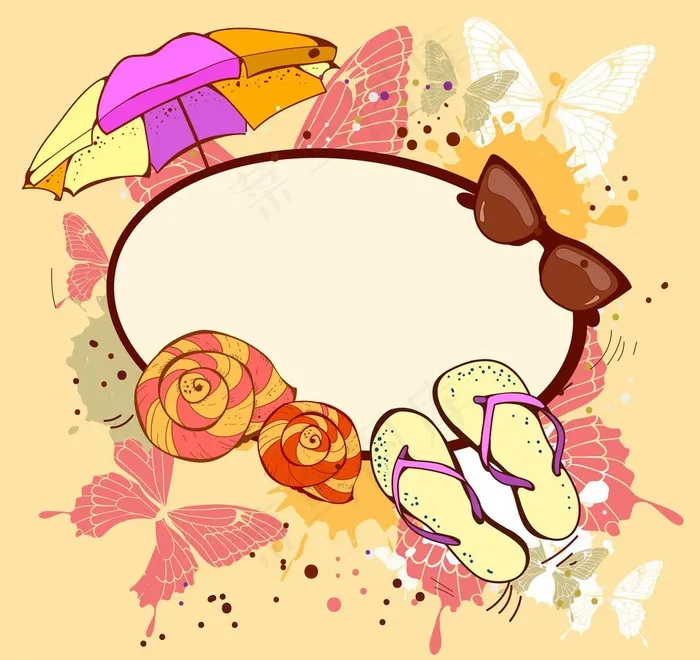 夏日旅游背景图片eps,ai矢量模版下载