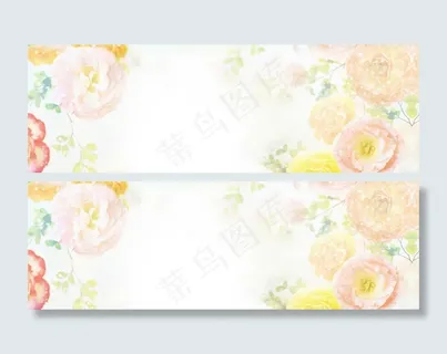 水彩 淡色花朵背景