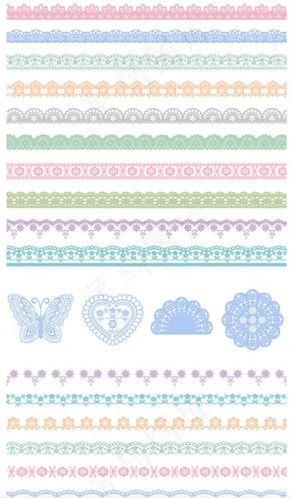 矢量花边 蕾丝花边 花纹
