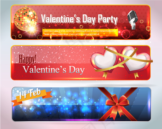 情人节横幅吊旗矢量素材