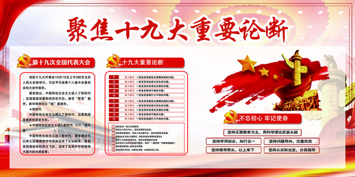 喜迎十九大共筑中国梦党建文化宣传展...(7087X3543(DPI:150))psd模版下载