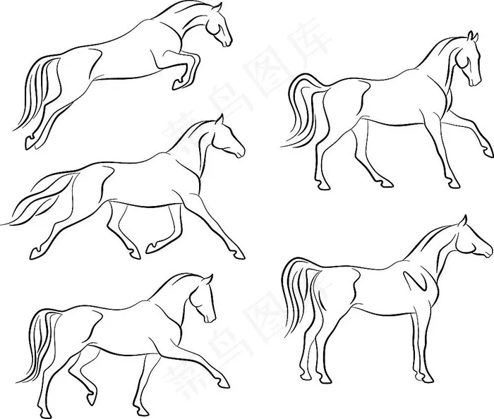 矢量马设计素材eps,ai矢量模版下载