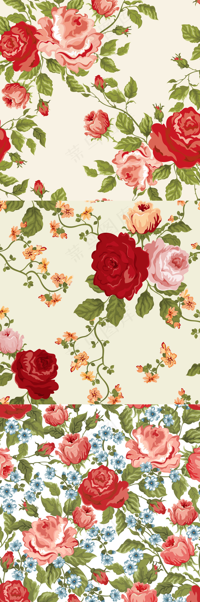 2017时尚红花牡丹芍药大花矢量背...