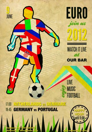 欧洲杯足球赛主题海报图片