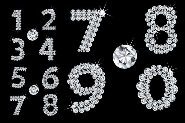 钻石数字矢量素材