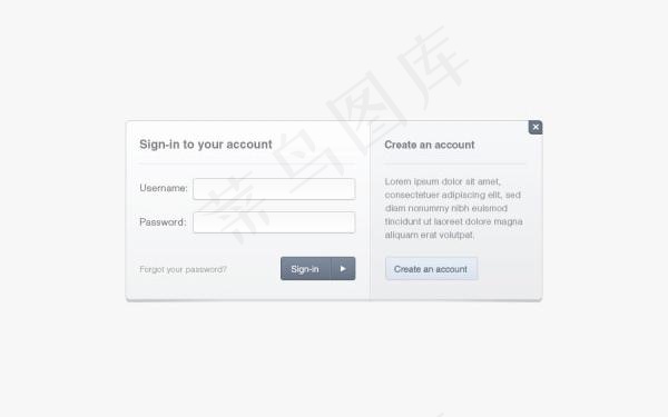 精致实用的登陆界面psd分层素材