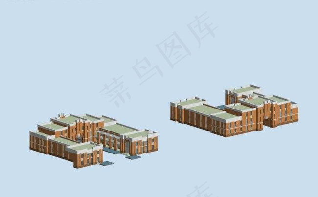 正面背面的公共建筑设计效果