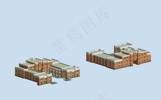 正面背面的公共建筑设计效果