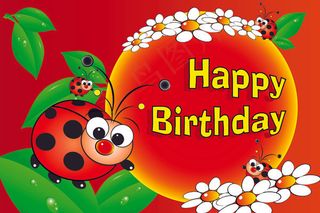 可爱的生日祝福人物矢量素材