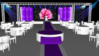 紫色婚礼舞台效果图