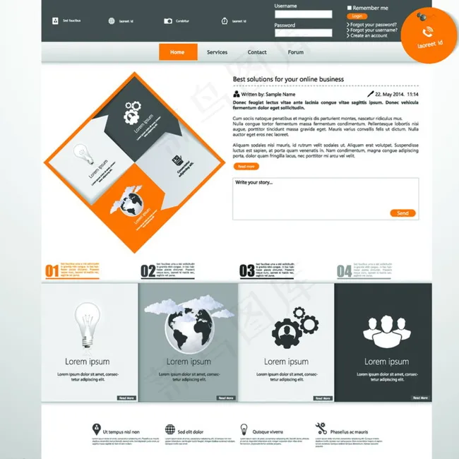 商务网站设计模板图片eps,ai矢量模版下载