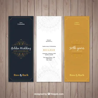 优雅的金色婚礼邀请