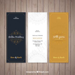 优雅的金色婚礼邀请