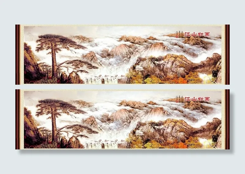 油画风景图片(4724X1592(DPI:150))psd模版下载