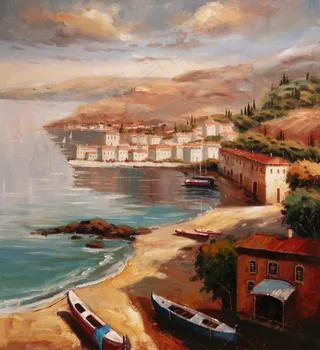 地中海油画图片
