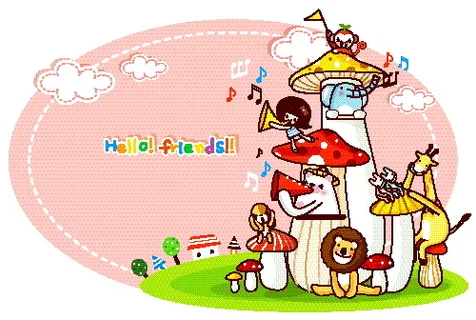 好朋友 卡通儿童插画 矢量EPS_...