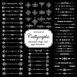 欧式花纹边框边角分割线