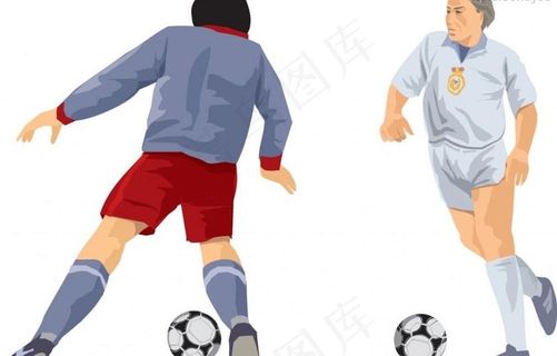 踢足球矢量素材图片