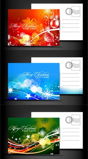 圣诞节主题明信片矢量素材