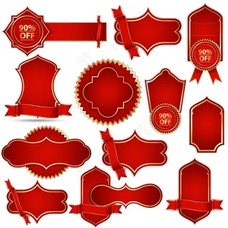 在皇家红色向量的旗帜