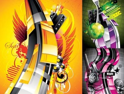 潮流音乐海报图案矢量素材