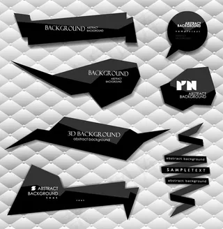 炫黑异形对话框矢量素材-2