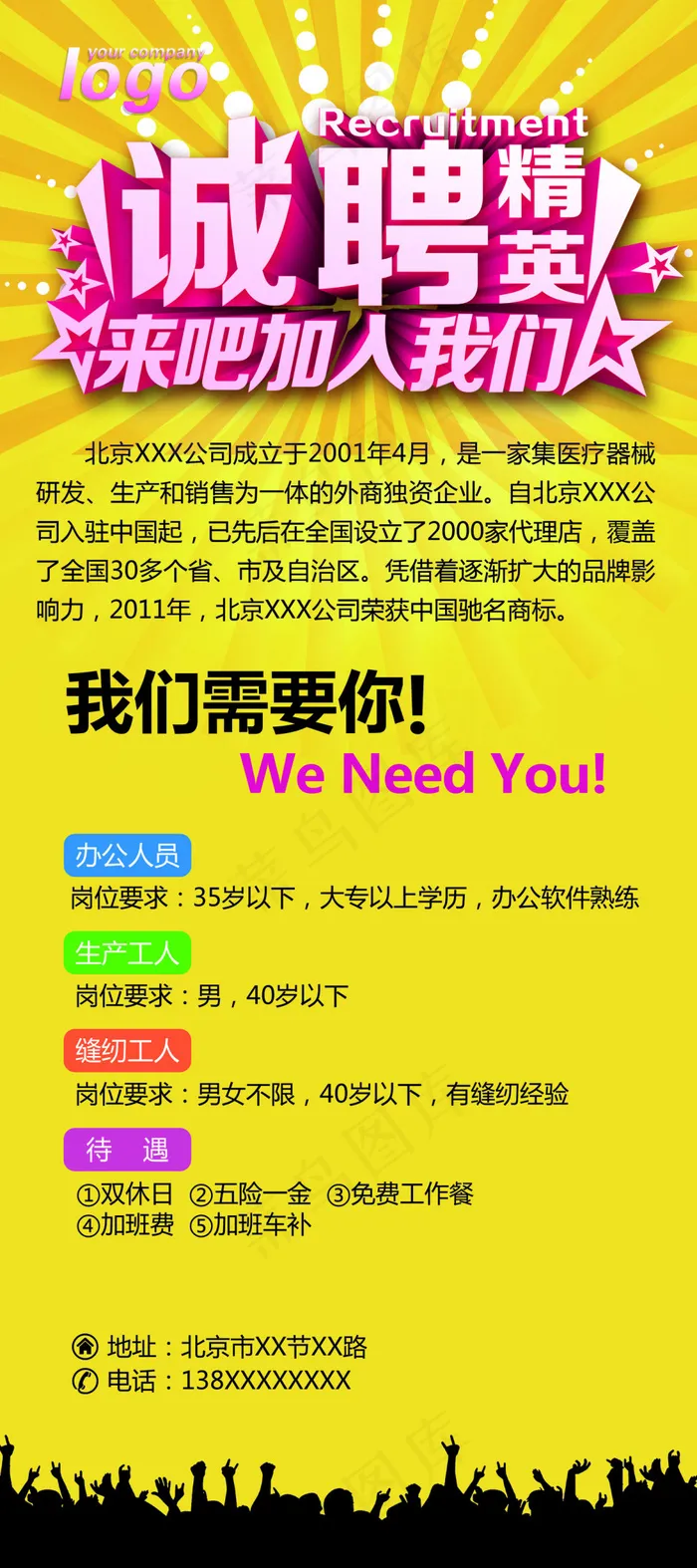 招聘展架(2268X5102(DPI:72))psd模版下载