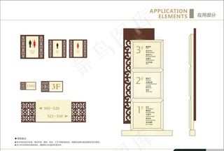 花纹现代感标识牌导视牌设计