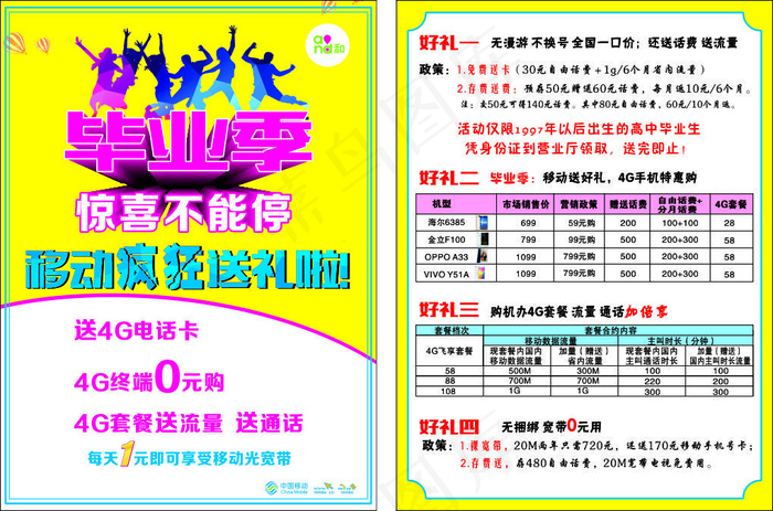 移动毕业季cdr矢量模版下载