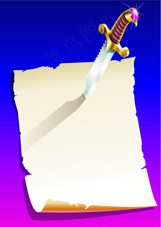 4种型号的笔和纸张矢量素材