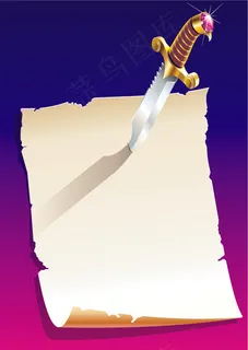 4种型号的笔和纸张矢量素材