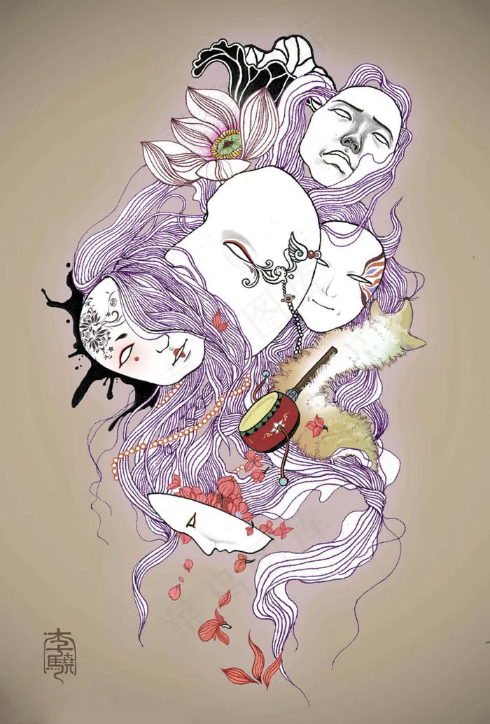 人物手绘创意图片