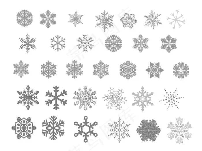 冬天雪花 图形图标psd模版下载