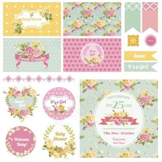 婚礼请柬背景花纹图矢量素材