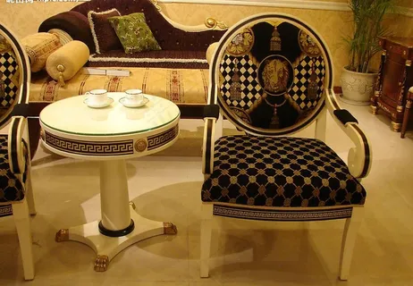 经典欧式家具椅子与圆桌图片